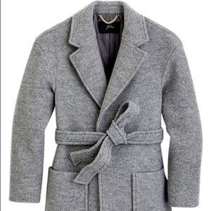 COPY - J.Crew Gray Wrap Italian Boiled Wool Coat
